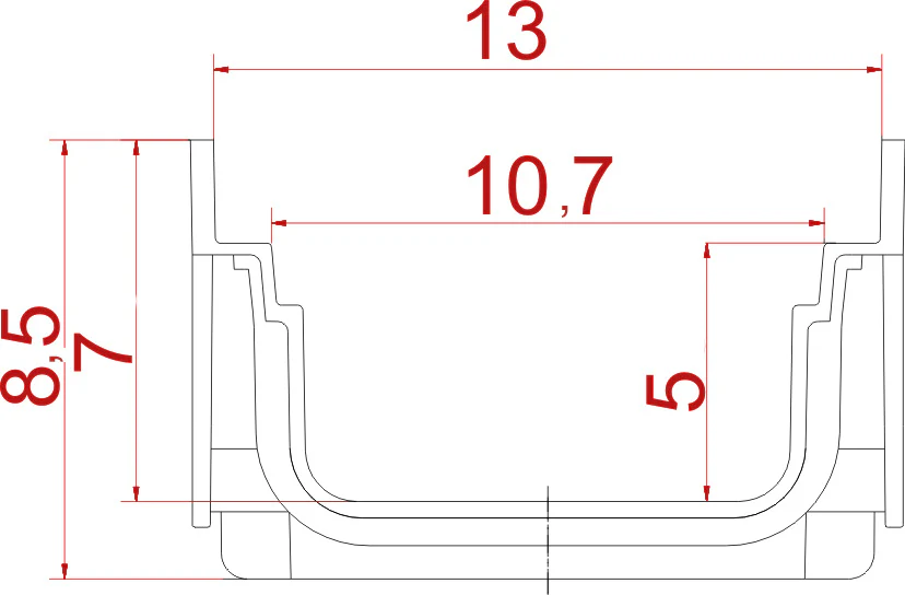 Canal Evolution com Grelha PP  Preta H desde 8.5cm - Image 6