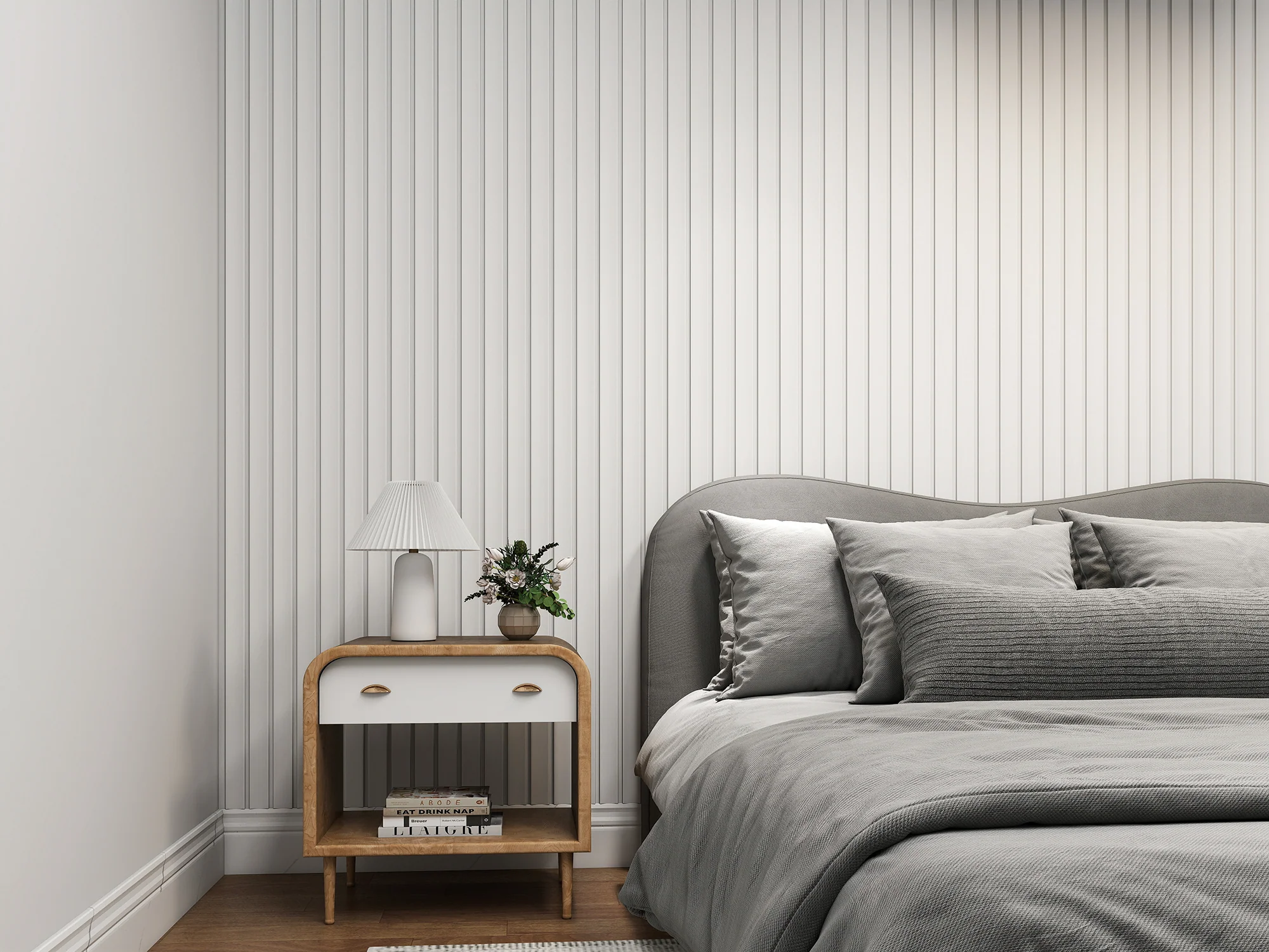 Painel Ripado PS Anti-Humidade 200x2800mm - Branco Curvo - Image 2