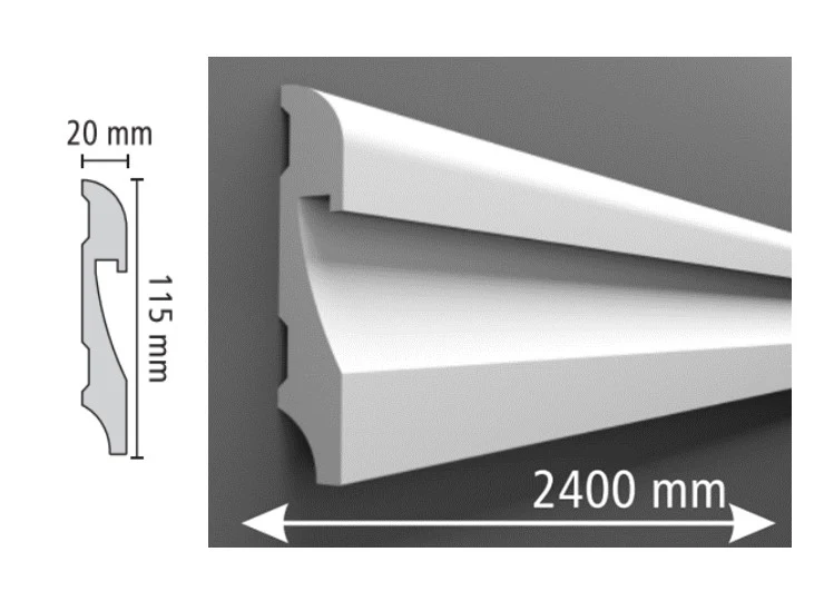 Rodapé Poliestireno HD - Led 115 mm-Caixa - Image 3